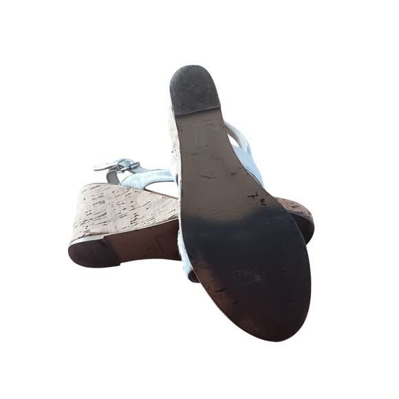 Boden Louisa White Calf Hair Cork Wedge Sandals EU 39 US 8.5 - Picture 6 of 8